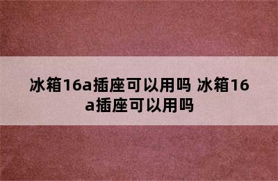 冰箱16a插座可以用吗 冰箱16a插座可以用吗